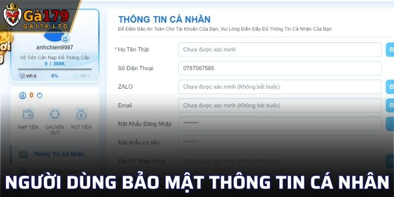 Game thủ bảo mật thông tin tài khoản cẩn thận