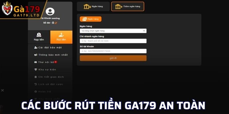 Hướng dẫn các bước rút thưởng tại GA179 nhanh chóng